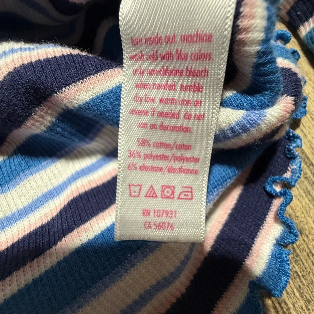 Justice Zip Top Blue Pink Striped Y2KKids Vibe